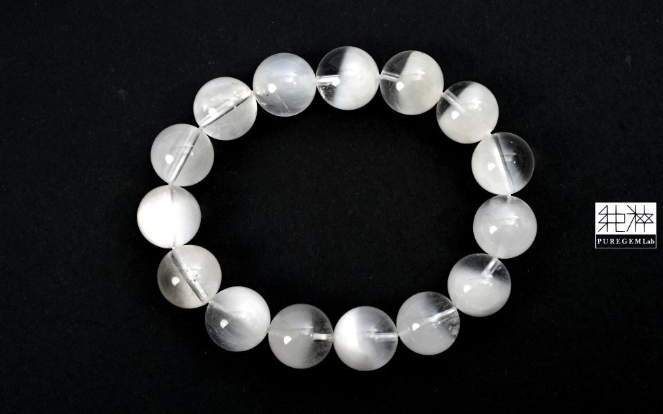 頂端高淨體高火光白兔毛髮晶手珠 髮晶,白髮晶,銀髮晶,白兔毛髮晶,Quartz with Inclusions