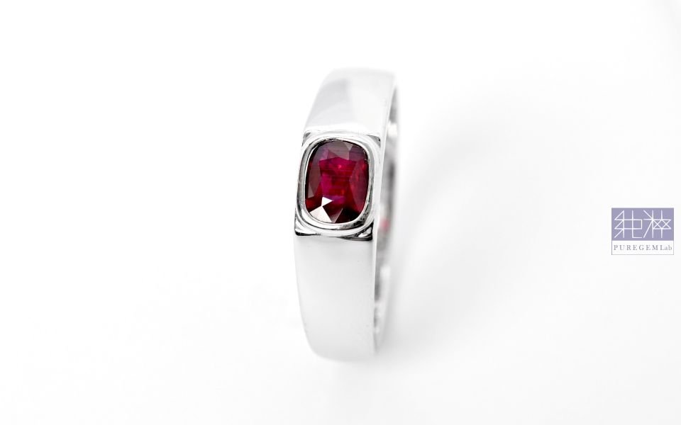 GRC證 / 頂端天然無燒鴿血紅18K金簡約男戒 紅寶石,Ruby,剛玉,Corundum,無燒,鴿血紅,Pigeon Blood