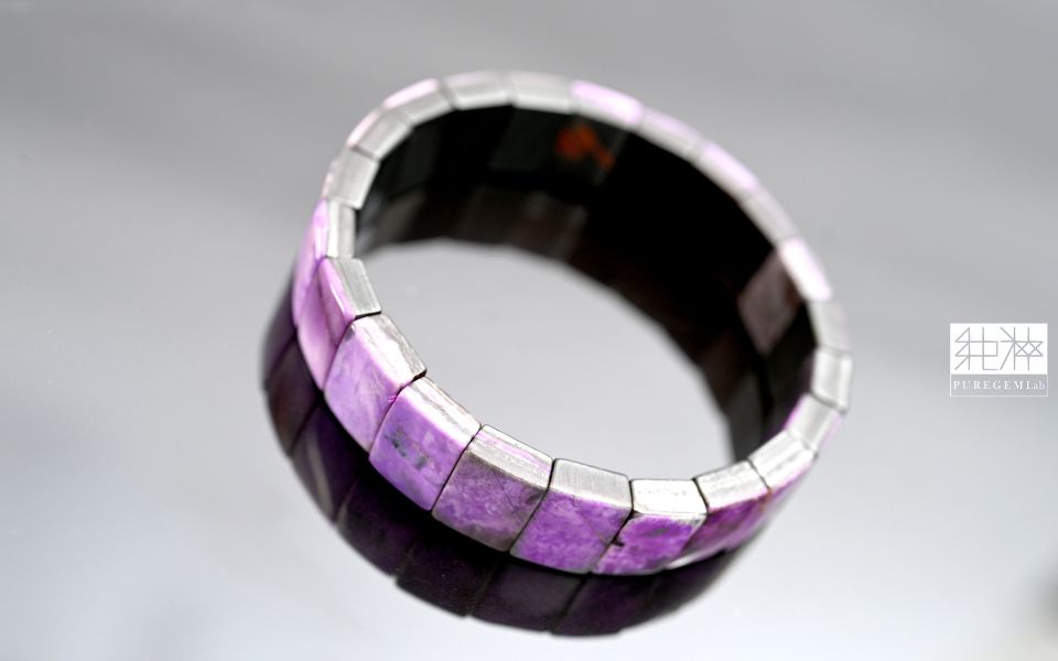 純粹寶石實驗室認證 / 頂級天然老料舒俱徠皇家粉紫手排 蘇紀石,舒俱徠,舒俱萊