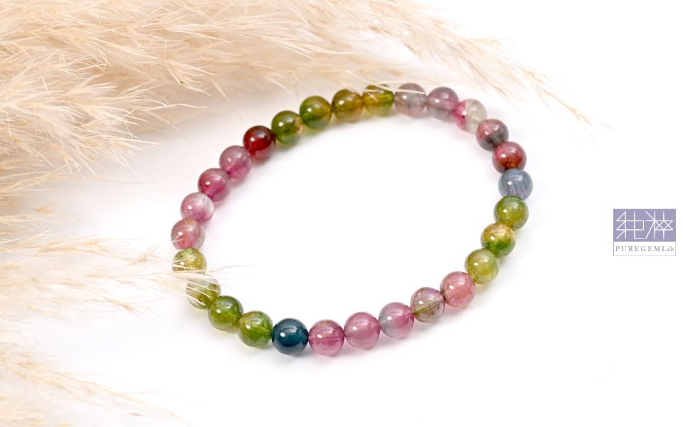 站長私藏 / 頂級老料雙色碧璽手珠 碧璽,電氣石,Tourmaline,帕拉伊巴藍碧璽,Rubylite,紅寶碧璽