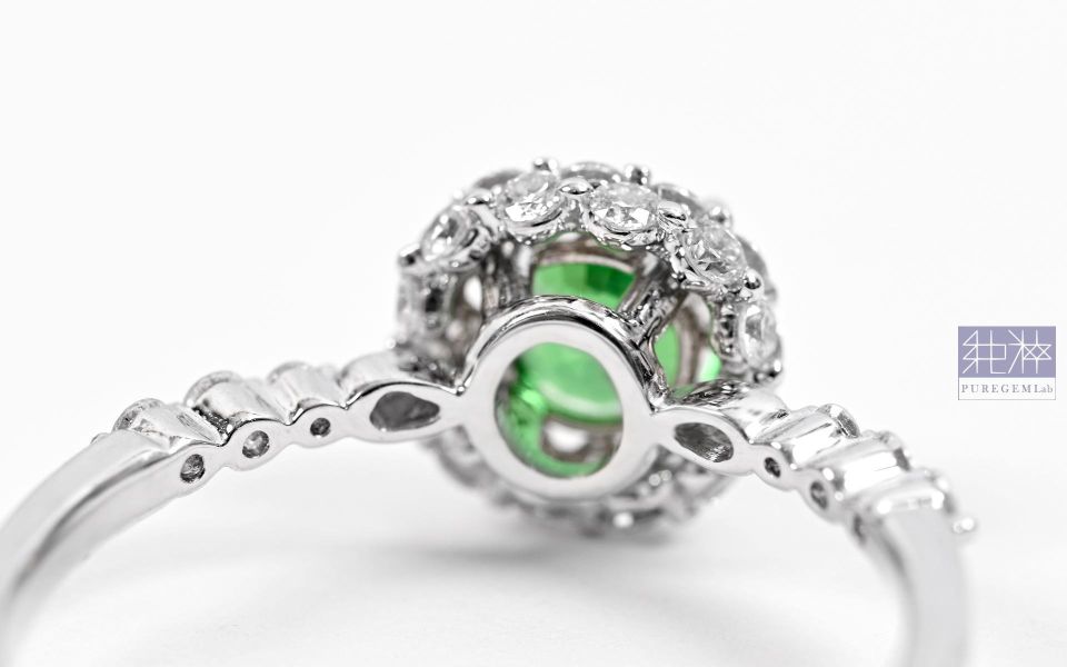 CGRL證 / 頂級天然稀有 Amazon Green 沙佛萊石18K金鑽石戒 沙弗萊石,Tsavorite