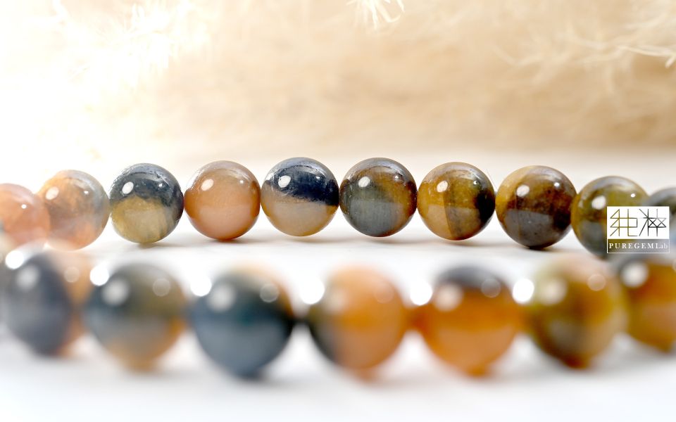 頂級天然雙色黃藍帶星光寶石手珠 藍寶石,紅寶石,剛玉,彩色藍寶石,彩色剛玉,帕帕拉恰,黃色藍寶石、紫色藍寶石、綠色藍寶石 Corundum,Sapphire,Ruby,Padparadscha Sapphire,Fancy Sapphires