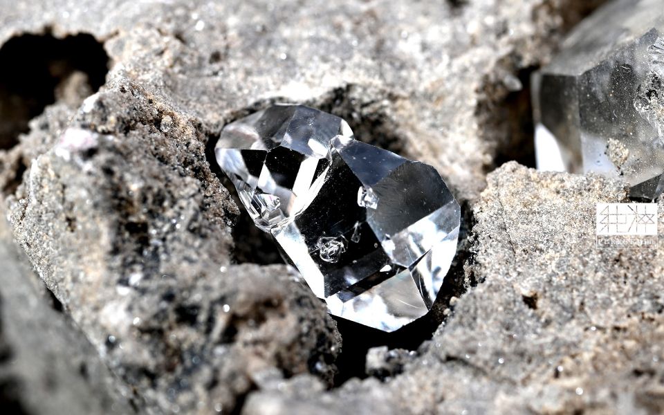 珍稀收藏 / 頂端正紐約赫基蒙雙胞胎晶體原礦 赫基蒙,鑽石水晶,雙尖水晶,白水晶,Quartz,Rock Crystal