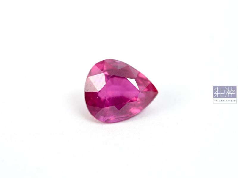 GUILD證 / 頂級天然無燒鴿血紅強螢光梨形明亮切割裸石 紅寶石,Ruby,剛玉,Corundum