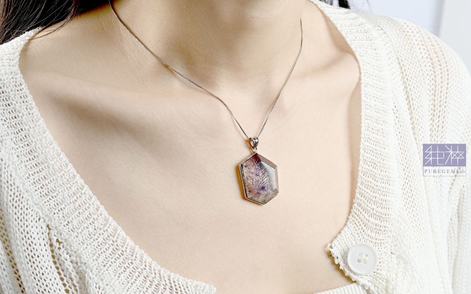 頂級特殊切割稀有紫超七閃爍純銀墜 紫水晶,Amethyst,超七,Suber Seven,超七草莓,超七骨幹,三輪骨幹水晶,煙花超七,紫超七,黑超七,紅超七,毒液彼岸花水晶