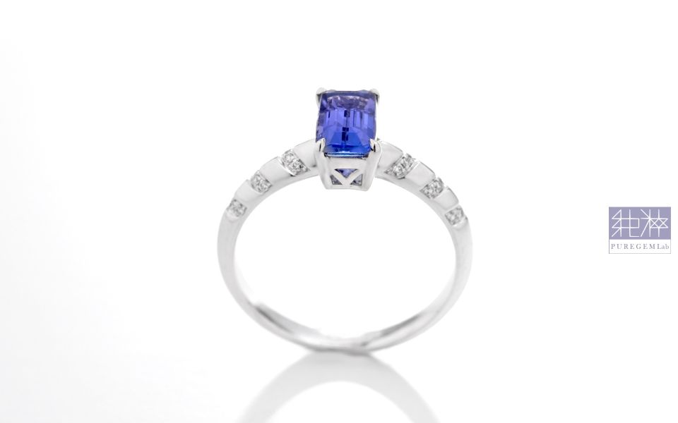 GRC證 / 絕稀收藏品 / 頂端稀有矢車菊藍紫色 Cornflower Blue 丹泉石18K金鑽戒 丹泉石,坦桑石,Tanzanite,Tiffany