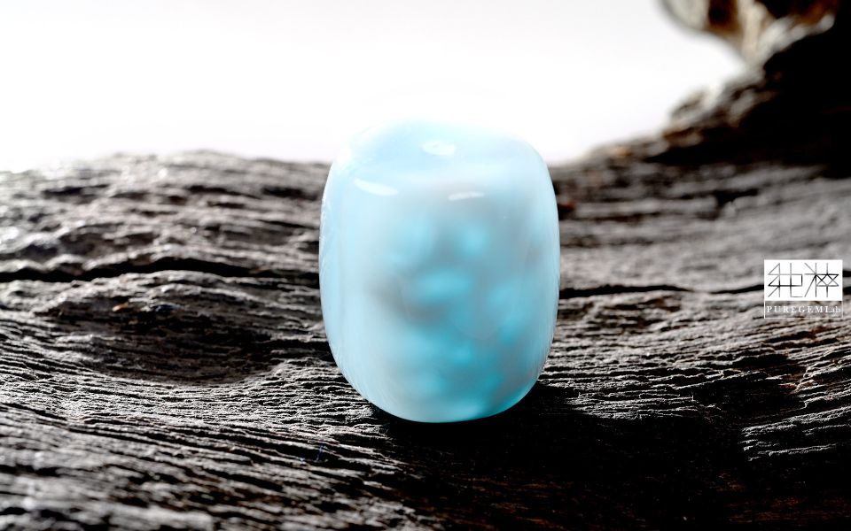 頂級透光玉化海洋拉利瑪桶珠 拉利瑪,Larimar,海紋石