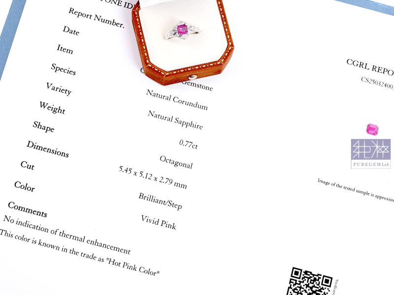 直播場 - CGRL證 / 頂級天然無燒Hot Pink熱粉藍寶石18K金鑽石戒 Hot Pink熱粉、藍寶石、18K金、鑽石戒