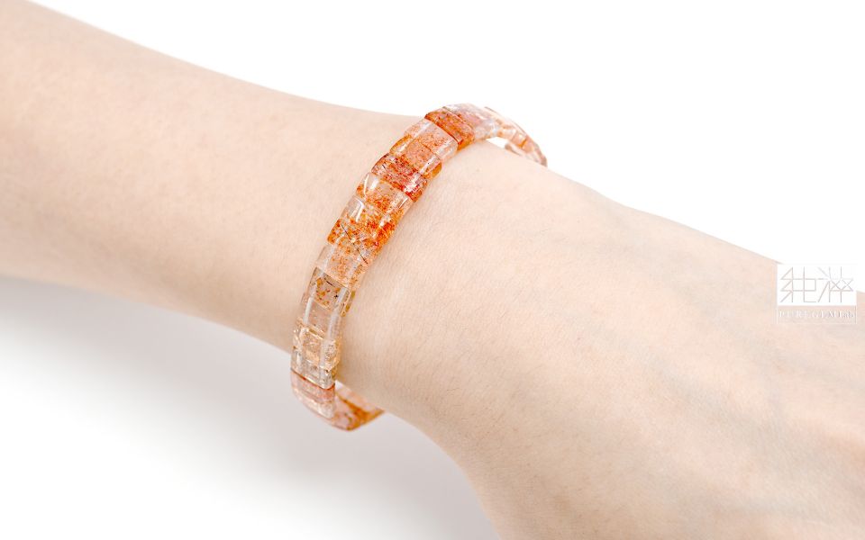 頂級淨透級太陽石細版手排 太陽石、日光石 Sunstone、阿魯沙太陽石、奧勒岡日光石