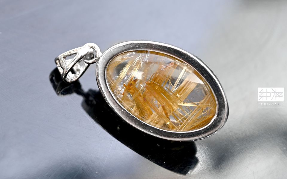 頂級逸品 / 頂級天然鈦晶秀氣馬眼造型純銀墜 鈦晶,Rutilated Quartz,金紅石,正財,偏財,避邪,水晶之王