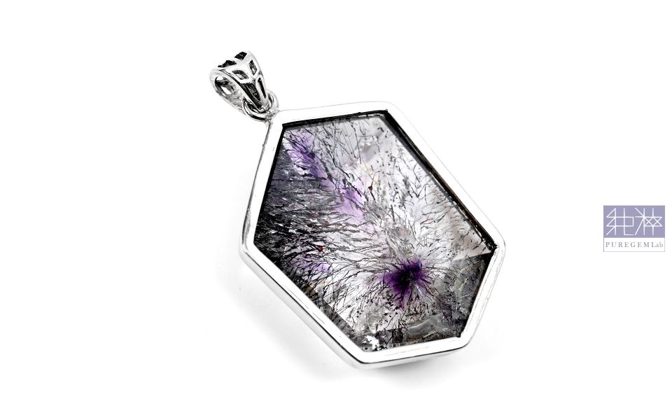 頂級特殊切割稀有紫超七閃爍純銀墜 紫水晶,Amethyst,超七,Suber Seven,超七草莓,超七骨幹,三輪骨幹水晶,煙花超七,紫超七,黑超七,紅超七,毒液彼岸花水晶