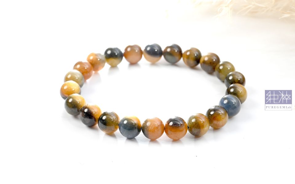 頂級天然雙色黃藍帶星光寶石手珠 藍寶石,紅寶石,剛玉,彩色藍寶石,彩色剛玉,帕帕拉恰,黃色藍寶石、紫色藍寶石、綠色藍寶石 Corundum,Sapphire,Ruby,Padparadscha Sapphire,Fancy Sapphires