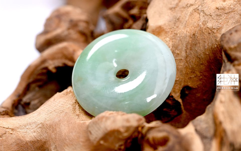 頂級天然A貨緬料冰芙蓉種果綠帶黃翡平安扣 緬甸,翡翠,平安扣,A貨