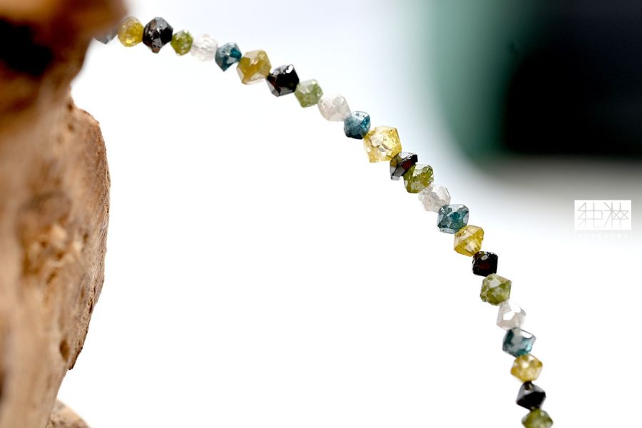 頂級天然鑽石菱形刻面彩鑽手鍊 鑽石、菱形、彩鑽、手鍊