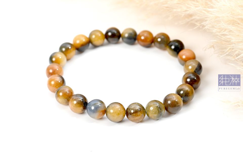 頂級天然雙色黃藍帶星光寶石手珠 藍寶石,紅寶石,剛玉,彩色藍寶石,彩色剛玉,帕帕拉恰,黃色藍寶石、紫色藍寶石、綠色藍寶石 Corundum,Sapphire,Ruby,Padparadscha Sapphire,Fancy Sapphires