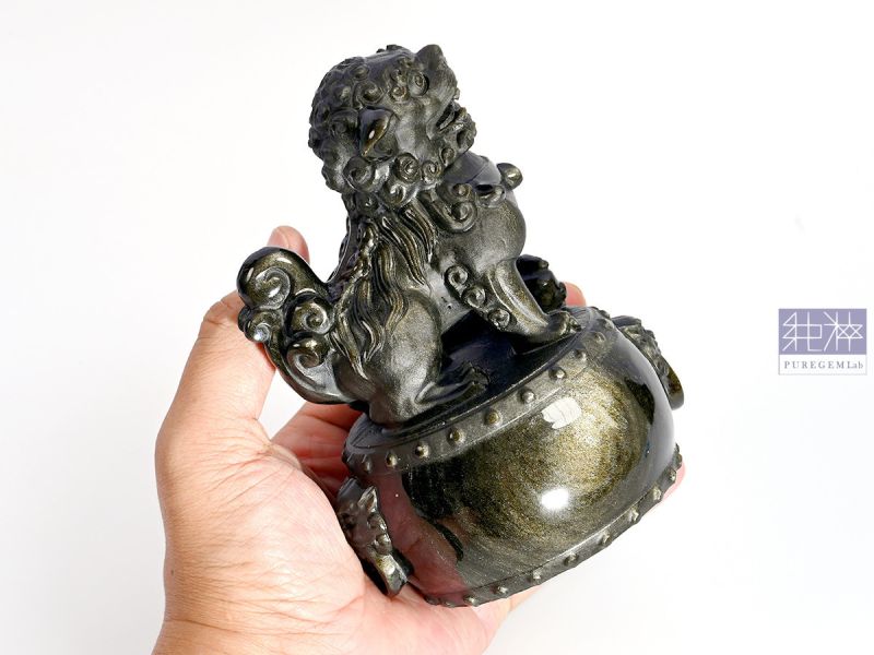 直播場 - 頂級天然金曜辟邪如意石獅子一對 金曜、石獅子