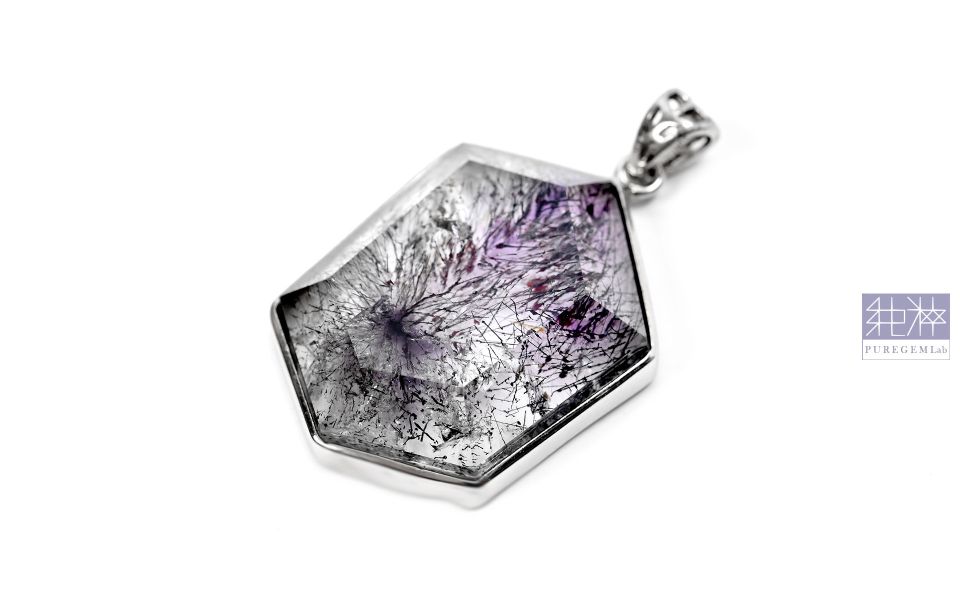 頂級特殊切割稀有紫超七閃爍純銀墜 紫水晶,Amethyst,超七,Suber Seven,超七草莓,超七骨幹,三輪骨幹水晶,煙花超七,紫超七,黑超七,紅超七,毒液彼岸花水晶