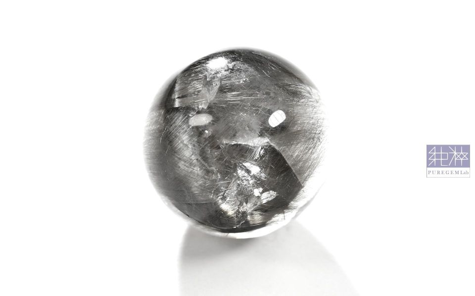 最高級數 / 頂級天然淨體滿絲黑銀鈦晶球 黑銀鈦水晶,Quartz with Inclusions