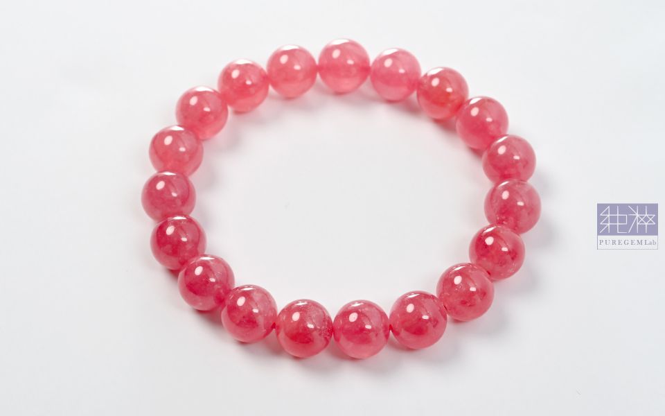 頂級阿根廷產地全玉化紅紋石手珠 紅紋石,菱錳礦,印加玫瑰