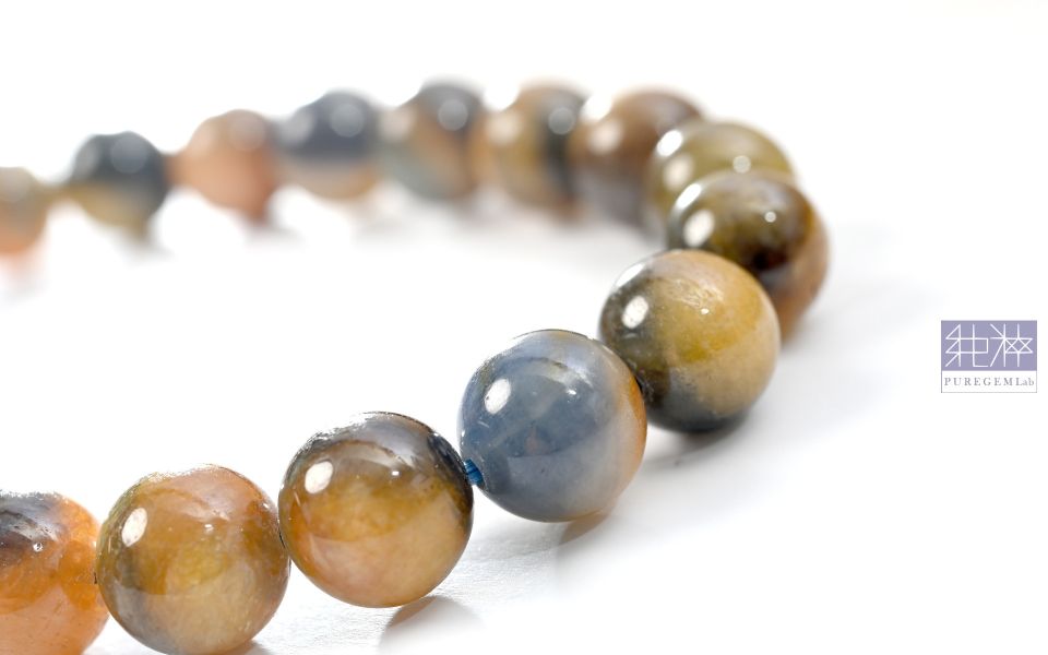 頂級天然雙色黃藍帶星光寶石手珠 藍寶石,紅寶石,剛玉,彩色藍寶石,彩色剛玉,帕帕拉恰,黃色藍寶石、紫色藍寶石、綠色藍寶石 Corundum,Sapphire,Ruby,Padparadscha Sapphire,Fancy Sapphires