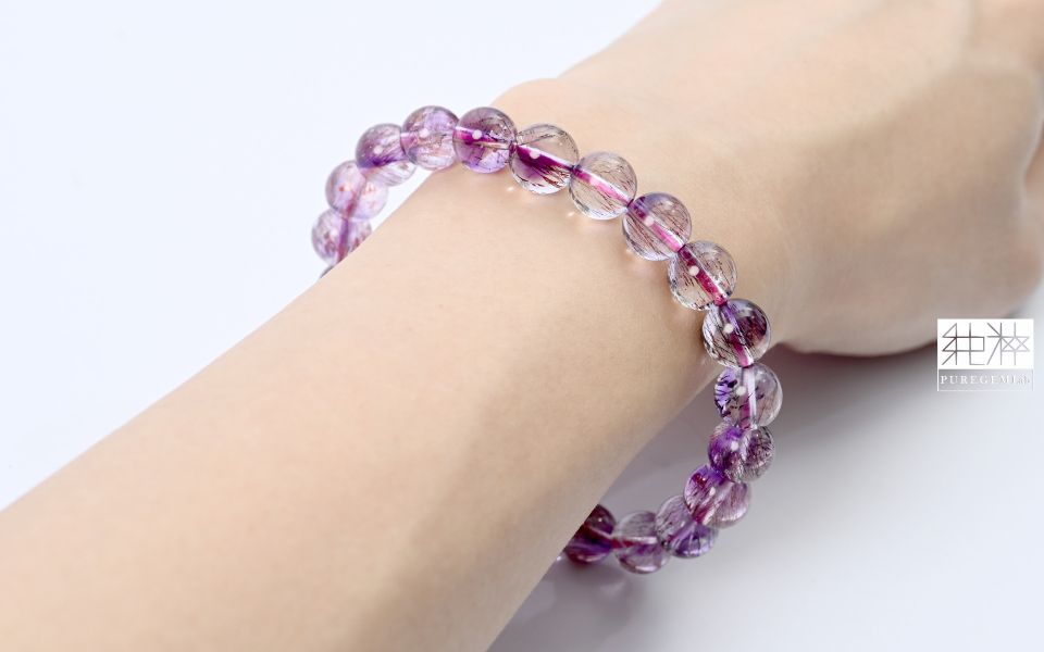 骨幹頂端料 / 頂級全紫三輪骨幹順髮超七手珠 紫水晶,Amethyst,超七,Suber Seven,超七草莓,超七骨幹,三輪骨幹水晶,煙花超七,紫超七,黑超七,紅超七,毒液彼岸花水晶,紫髮超七