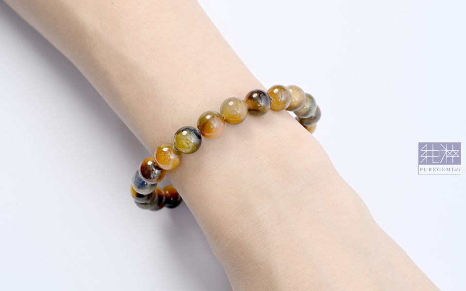 頂級天然雙色黃藍帶星光寶石手珠 藍寶石,紅寶石,剛玉,彩色藍寶石,彩色剛玉,帕帕拉恰,黃色藍寶石、紫色藍寶石、綠色藍寶石 Corundum,Sapphire,Ruby,Padparadscha Sapphire,Fancy Sapphires