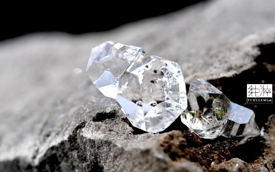 珍稀收藏 / 頂端正紐約赫基蒙雙胞胎晶體原礦 赫基蒙,鑽石水晶,雙尖水晶,白水晶,Quartz,Rock Crystal