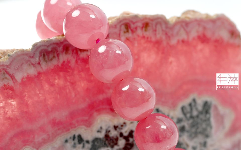 頂級阿根廷產地全玉化紅紋石手珠 紅紋石,菱錳礦,印加玫瑰