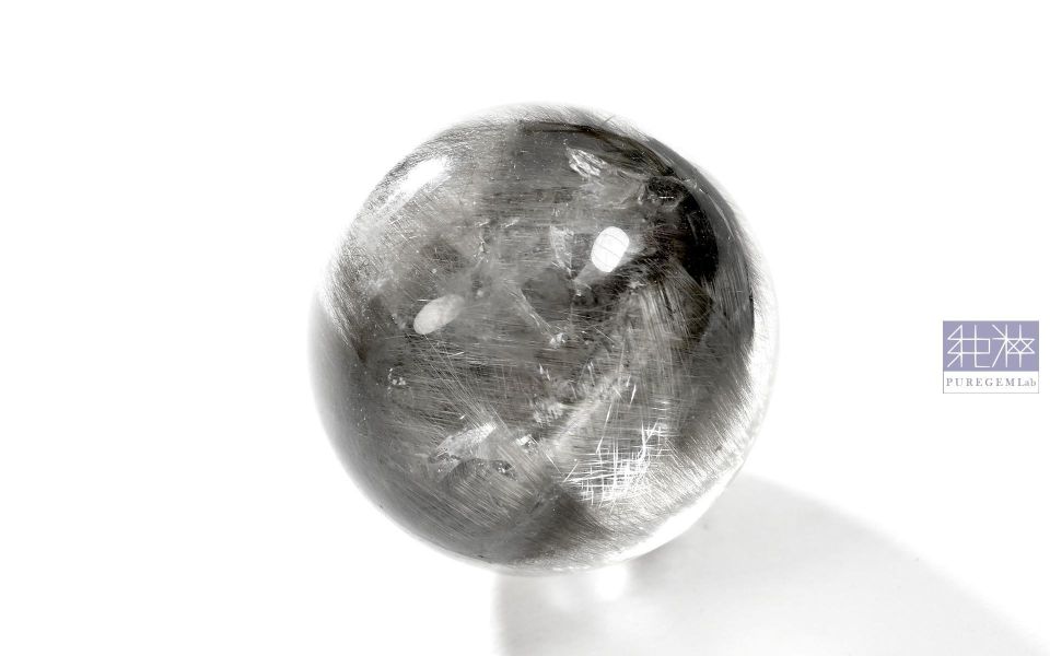 最高級數 / 頂級天然淨體滿絲黑銀鈦晶球 黑銀鈦水晶,Quartz with Inclusions