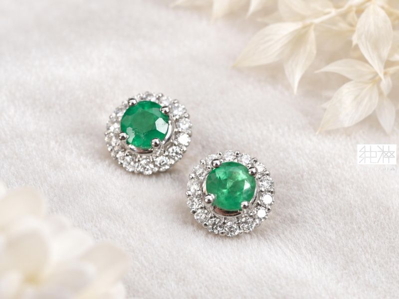 CGRL證 / 頂級天然Muzo Green祖母綠18K金針鑽耳環 祖母綠,達畢茲,Emerald,Trapiche,五月誕生石,哥倫比亞,無油祖母綠