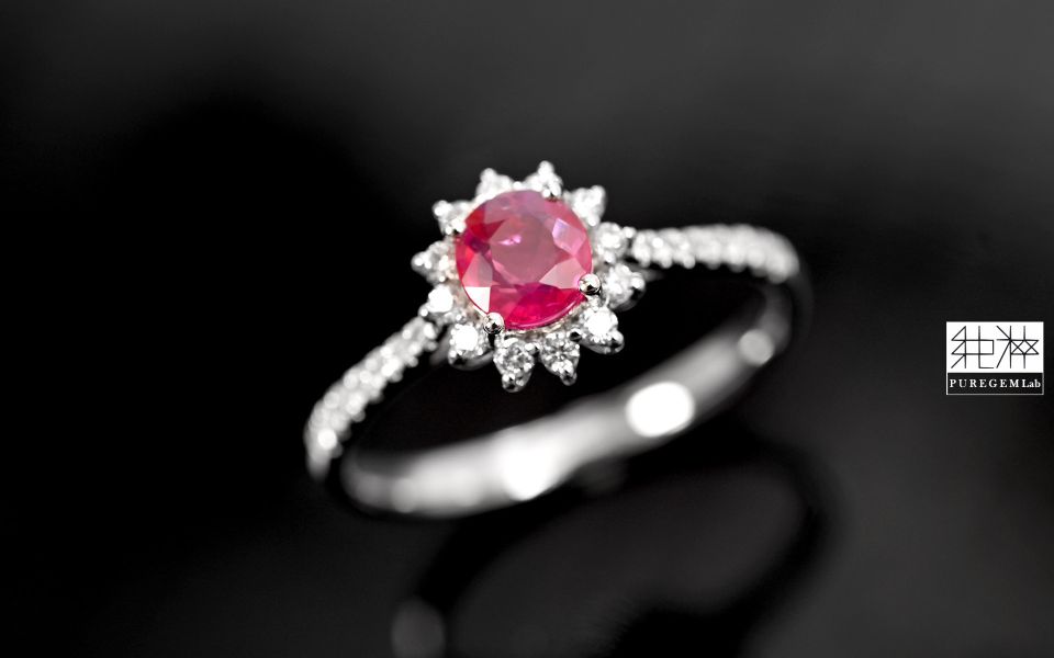 CGRL證 / 頂端天然無燒鴿血紅紅寶石18K金小奢華鑽戒 紅寶石,Ruby,剛玉,Corundum