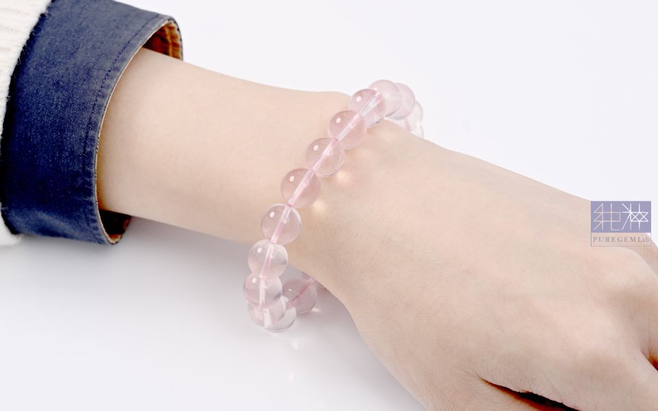 頂級淨透巴西星光粉晶手珠 粉晶,冰種粉晶,星光粉晶,芙蓉水晶,薔薇石英,玫瑰石英,玫瑰晶,Rose Quartz