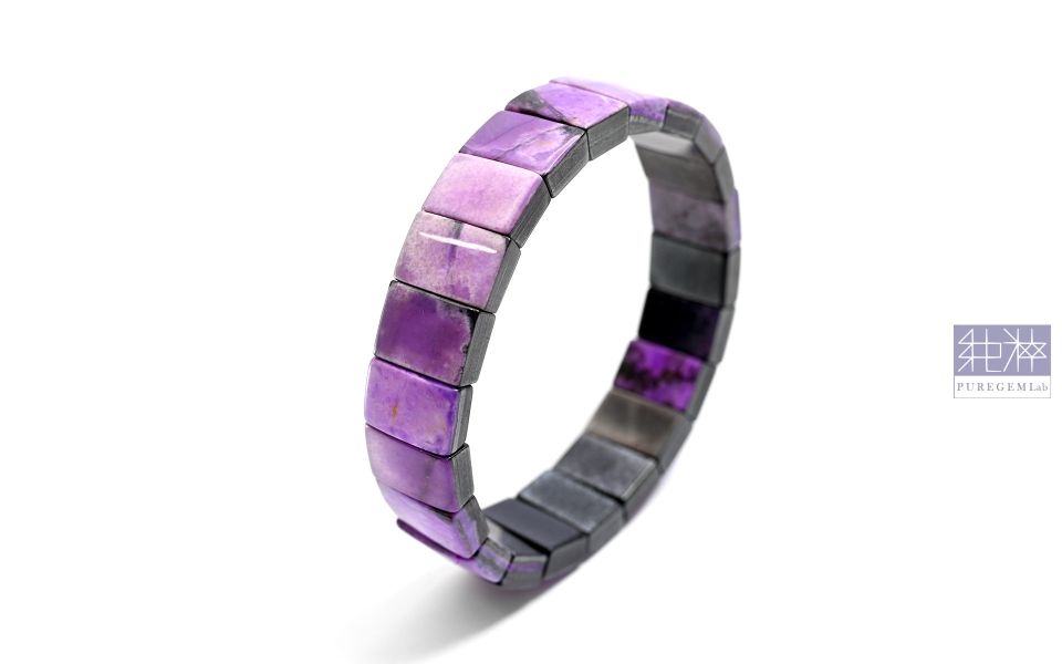 純粹寶石實驗室認證 / 頂級天然老料舒俱徠皇家粉紫手排 蘇紀石,舒俱徠,舒俱萊