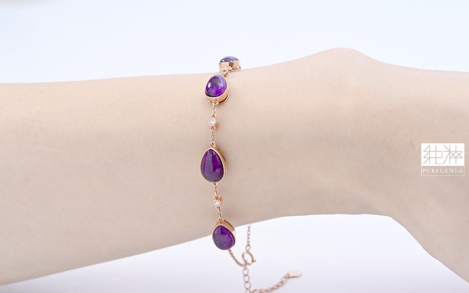 最高精品級別 / 頂級老料正皇家紫舒俱錸18K金手鍊 舒俱萊,舒俱徠,蘇紀石