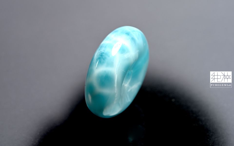 近乎全美級 / 頂級天然全玉化拉利瑪平安扣 拉利瑪,海紋石,Larimar,藍色針鈉鈣石,多明尼加共和國,亞特蘭提斯之石