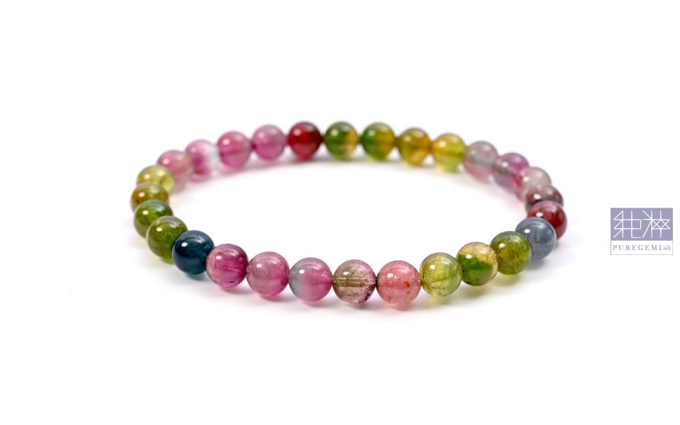 站長私藏 / 頂級老料雙色碧璽手珠 碧璽,電氣石,Tourmaline,帕拉伊巴藍碧璽,Rubylite,紅寶碧璽