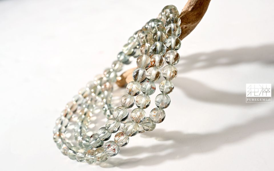 頂端淨透體翠綠阿魯沙金太陽三圈手珠 太陽石、日光石 Sunstone、阿魯沙太陽石、奧勒岡日光石