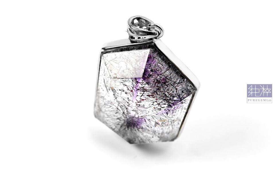 頂級特殊切割稀有紫超七閃爍純銀墜 紫水晶,Amethyst,超七,Suber Seven,超七草莓,超七骨幹,三輪骨幹水晶,煙花超七,紫超七,黑超七,紅超七,毒液彼岸花水晶