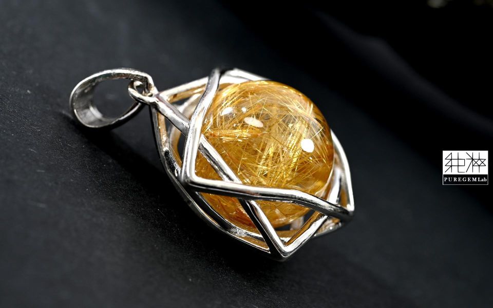 頂端天然通透體全滿鈦晶六芒星墜 鈦晶,Rutilated Quartz,金紅石,正財,偏財,避邪,水晶之王