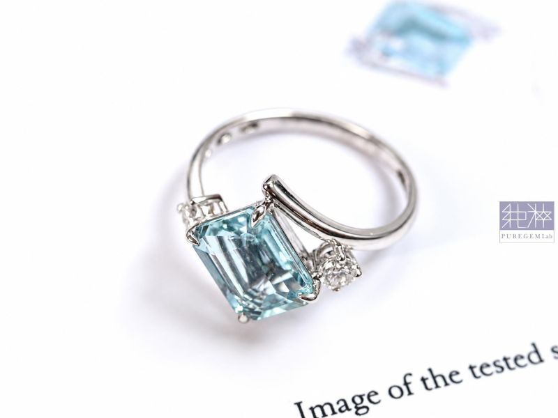 CGRL證 / 頂級天然聖瑪莉亞海藍寶18K金真鑽戒 海藍寶石,Aquamarine,綠柱石,熱處理,摩根石,祖母綠,聖瑪利亞,Santa Maria 聖瑪利亞海藍寶石