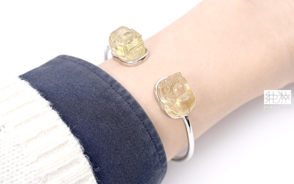 設計師款 / 頂級淨透濃郁利比亞黃金隕石福祿雙全貔貅手環 利比亞黃金隕石,沙漠玻璃,隕石,Libyan tektites,Libyan Gold Tektite,Libyan Desert glass