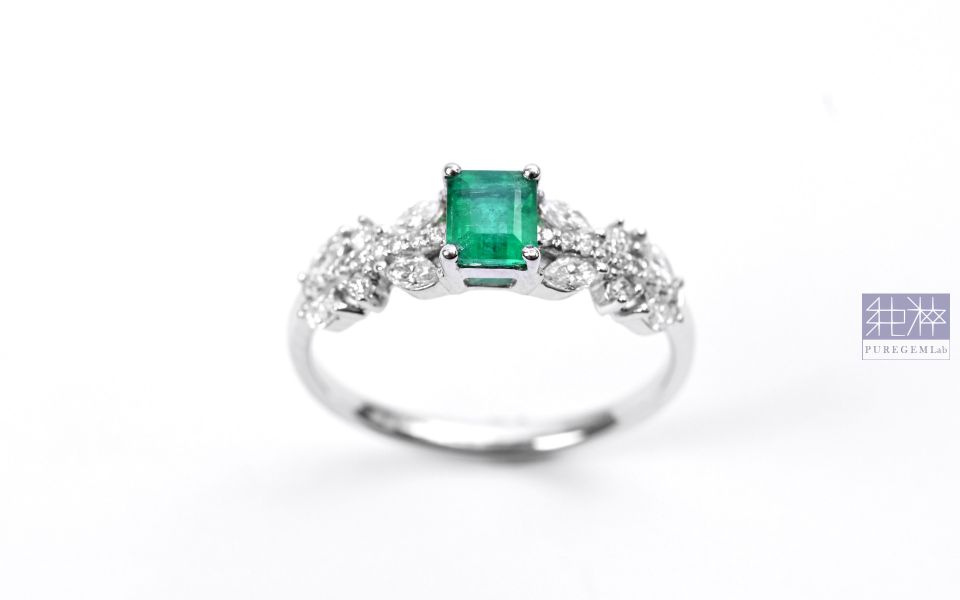 GUILD 產地大證 / 頂級天然潘杰希爾Verdant沃頓璀璨閃爍評級祖母綠18K金真鑽戒 祖母綠,達畢茲,Emerald,Trapiche,五月誕生石,哥倫比亞,無油祖母綠