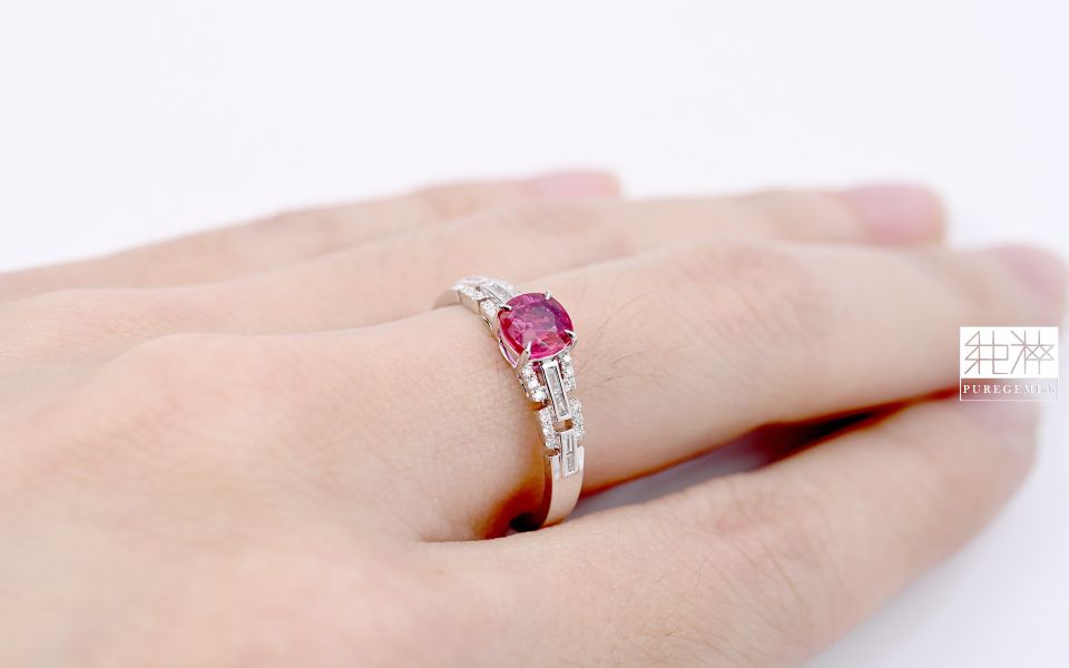 GUILD 證 / 頂級天然無燒鴿血紅強螢光紅寶石18K金真鑽戒 紅寶石,Ruby,剛玉,Corundum