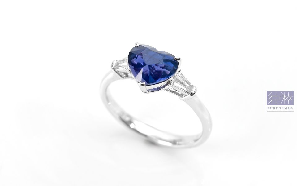 AIGS 產地大證 / 頂級天然斯里蘭卡無燒皇家藍藍寶石愛心琢型18K金真鑽戒 藍寶石,Sapphire,剛玉,corundum,星光藍寶石