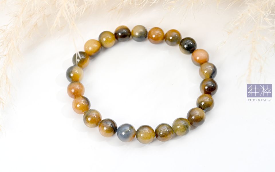 頂級天然雙色黃藍帶星光寶石手珠 藍寶石,紅寶石,剛玉,彩色藍寶石,彩色剛玉,帕帕拉恰,黃色藍寶石、紫色藍寶石、綠色藍寶石 Corundum,Sapphire,Ruby,Padparadscha Sapphire,Fancy Sapphires