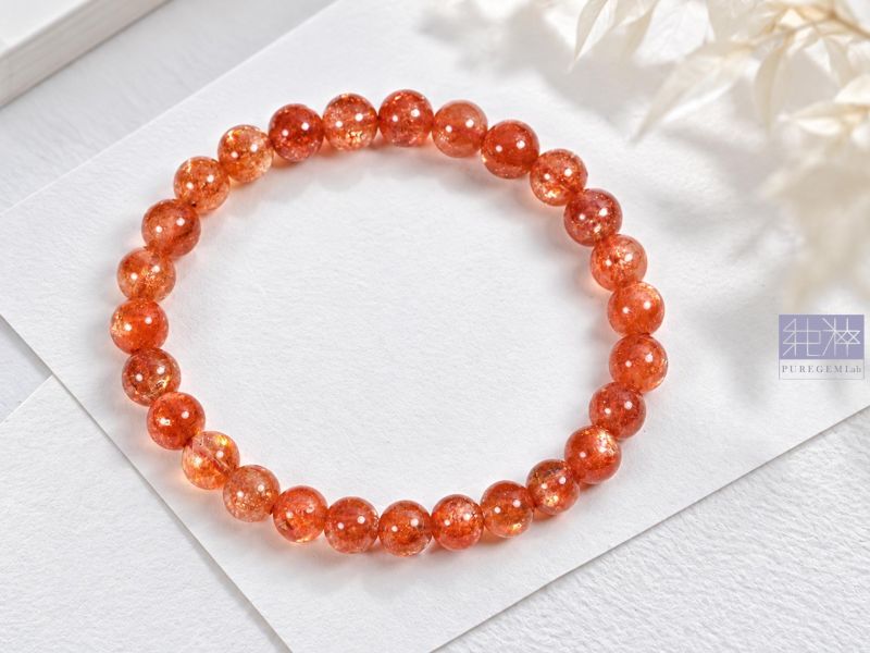 最高級數頂級淨體濃郁太陽石手珠 太陽石、日光石 Sunstone、阿魯沙太陽石、奧勒岡日光石
