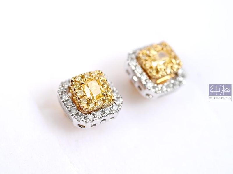 頂級天然黃鑽三用款18K金真鑽耳環 鑽石,彩鑽,黃鑽,粉鑽,Diamond,GIA