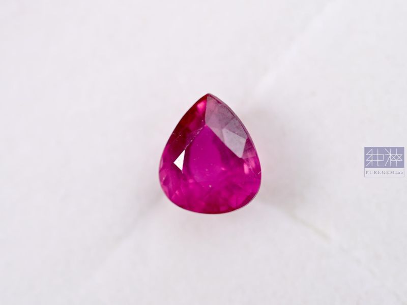 GUILD證 / 頂級天然無燒鴿血紅強螢光梨形明亮切割裸石 紅寶石,Ruby,剛玉,Corundum