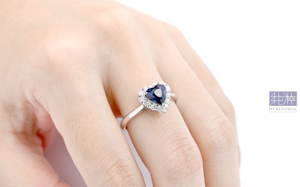 GRC證 / 頂端天然皇家藍稀有愛心明亮琢型切工18K金鑽戒 藍寶石,Sapphire,剛玉,corundum,星光藍寶石