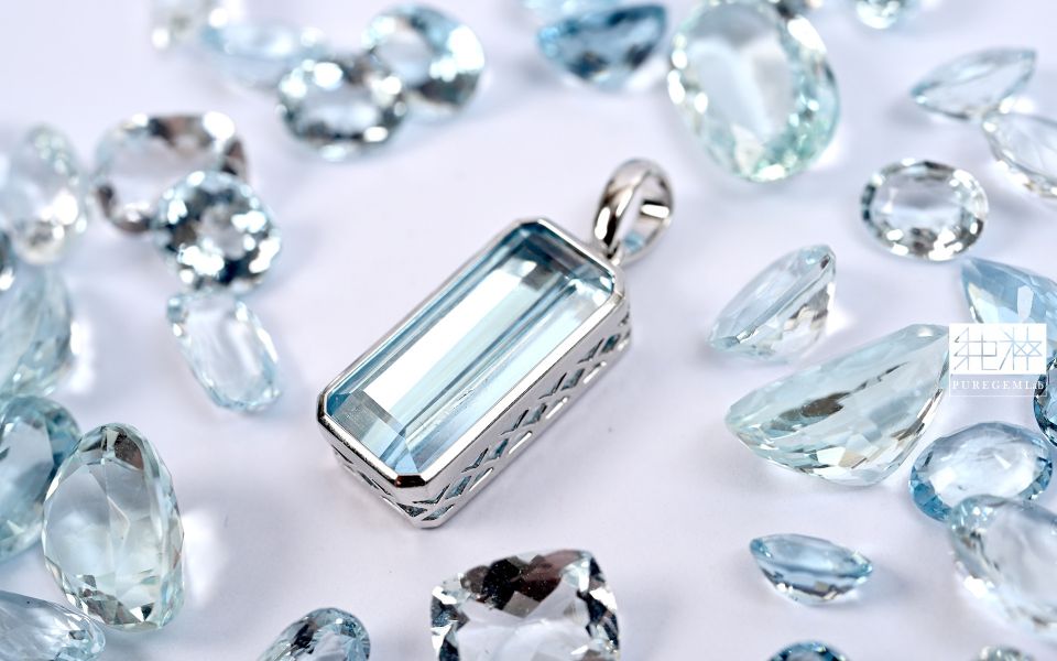 CGRL 證 / 頂級天然聖瑪莉亞海藍寶石18K金墜 綠柱石,海藍寶石,Aquamarine